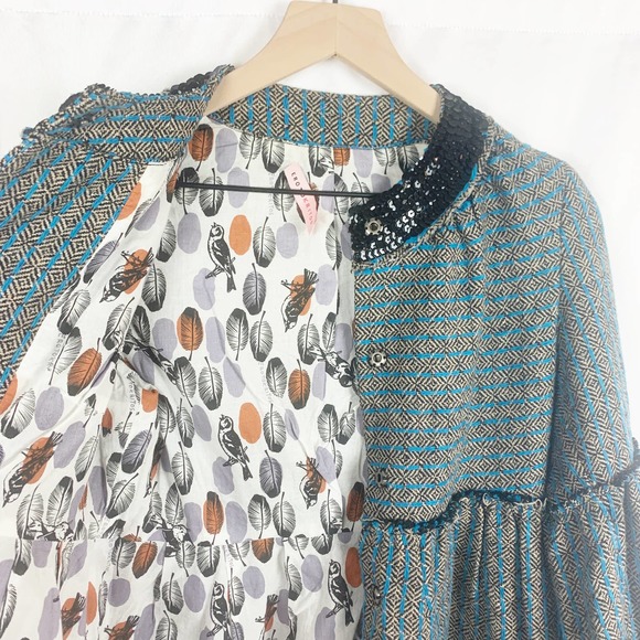 ErotoKritos Striped Sequin Wool Button Jacket - Picture 9 of 12